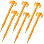 Camping Heavy Duty Tent Screw Anchor Spiral Peg Stakes Set Of 6 20CM