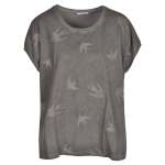 Overdyed 2 Textured Swallow Embroidered Top - Charcoal Free