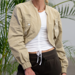 Curve Crop Jacket Tan - Tan XL