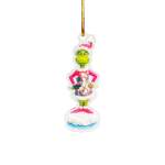 Plastic Hanging Grinch With Xmas Jersey On 8CM