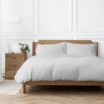 200 Thread Count 100% Cotton Percale Duvet Cover Set Light Grey - Super King 260X240CM
