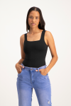 Thandi Square Neck Bodysuit - Black - S