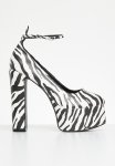 Donatella Strappy Platform High Heel - Zebra Satin
