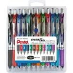 Elegant Energel Metal Tip Roller Ball Pens – Wallet Of 12 – BL77-12W