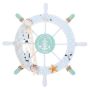 Wooden Ship Wheel Wall Decor-nautical Cracked Rudder Hanging Ornament