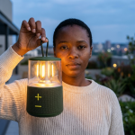 Portable Bluetooth Speaker Lamp With Hanging Loop - Black