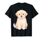 Golden Retriever Puppy Illustration Pastel Color Cute Gentle T-Shirt