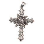 Elegant Cross With A Rose Pendant - Symbol Of Faith And Love