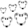 Mouse Cookie Cutters 5-PIECE Stainless Steel For Kids
