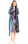 Ladies Floral Gown - Teal - Teal / S