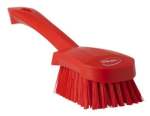 Vikan Hard Short Handle Washing Brush Red 270MM - Industroclean