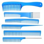 Pro Tip College Comb Set With Pouch Blue 6 PACK