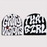 Unisex 2-PACK Hip Hop Beanies - Acrylic Knit Hats With 'grvty Visions' & 'that Girl' Jacquard Design Stretch Fit Lightweight & W