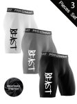 3PCS Beast Pattern Men's Sports Skinny Long Boxer Briefs Shorts Breathable Comfy Quick Drying Stretchy Boxer Trunks Sports Trunk