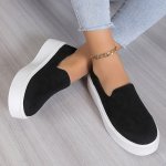 Women's Platform Loafers Horsebit Decor Round Toe Slip On Shoes Retro Solid Color Loafers