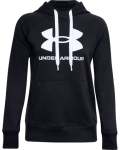 Women's Ua Rival Fleece Logo Hoodie - Black White WHITE-001 XL