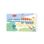 Round Wax Crayons 8 Bright Colours