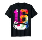 Number 16 Rugby 16TH Birthday T-Shirt