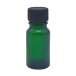 10ML Green Glass Aromatherapy Bottle With Screw Cap - Black 18 410