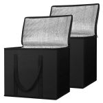 2 Pack Insulated Reusable Grocery Bag With Dual Zipper