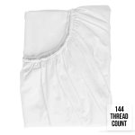 Fitted Sheet Single XL White 144 Tc