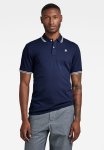 G-star Raw Dunda Slim Stripe Polo Short Sleeve Premium Stretch Pk O - Sartho Blue