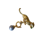 French Vintage Cheetah Madama Pearl Brooch High-end Brooch Accessories