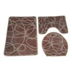 Smte 3 Piece Non Slip Super Absorbent Bath Mat Set TSZ9 With Keychain