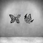 2 Piece Butterfly And Moon Floral - Rust Coat L 1000 X H 410MM