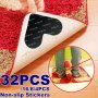 4/8/16/32PCS Reusable Carpet Stickers Non-slip Washable Rug Stickers Hardwood Corner Carpet Prevent Rugs From Moving And Rolling Edges Heart-shape Carpet Sticker Can Be Cut