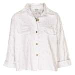 Torn Denim Style Jacket - White Free