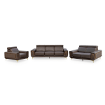3-PIECE Luxury Dark Sofa Set - Stylish Comfort For Your Home - Brown