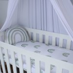 Cot Fitted Sheet Bohemian Sage Rainbow Set