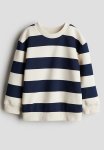 Sweatshirt - Navy Blue & Cream Striped