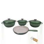 Smte 7-PIECE Nonstick Cookware Set Green With Keychain