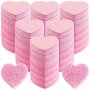 10/20/30 Count Compressed Facial Sponges Heart Shape Round Shape Face Sponges For Cleansing Natural Facial Cleansing Sponges Pads Exfoliating Sponges For Cleansing Skin Home Travel Pink