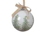 Polyfoam Bauble 8X9.3CM White With Trees