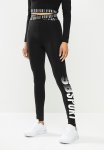 Sissy Boy Basic Leggings With White Print Logo Wide Yoke Branded Elastic - Black