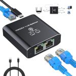 Gigabit Ethernet Splitter 1 To 2 High Speed 1000MBPS Lan Network Splitter With USB Power Cable Gigabit RJ45 Internet Ethernet Sp