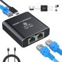 Gigabit Ethernet Splitter 1 To 2 High Speed 1000MBPS Lan Network Splitter With USB Power Cable Gigabit RJ45 Internet Ethernet Splitter For Cat 5/5E/