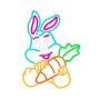 Rabbit With Carrot Easter Neon Sign Window Lights LED Bunny Neon Light