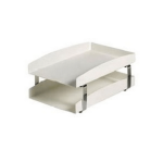 Complete Letter Tray – Double – Life Steel Range – Metal – 35 X 25 X 17 Cm – White And Chrome – 202WCH