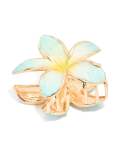 Goldair Gold Blue Enamel Tropical Claw Clip