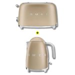 Smeg Toaster And Kettle Pack Champagne Matte