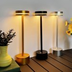 1PC Portable Metal LED Table Lamp Cordless Metal Desk Lamp 3COLORS Touch Control Rechargeable Lamp 3-LEVELS Brightness Room Deco