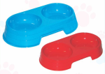 Double Plastic Dog Bowl