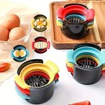 1 Set Stainless Steel 3-IN-1 Egg Slicer And Cutter - Perfect For Slicing Cutting And Shredding Eggs Fruits And Vegetables - Kitc