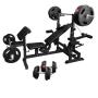 Universal Workstation With 100KG Vinyl Tri-grip Weight Set - Black