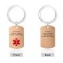 CAS102494 - Personalized Medical Alert Keyring Stainless Steel - Rose Gold