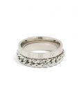 Mens Waterproof Stainless Steel Chain Roman Numeral Detail Ring - M l